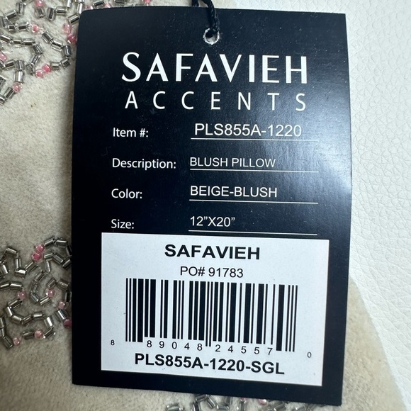 **4 Pack NWT Lumbar Safavieh Beige and Blush Accent Pillow Cover - Picture 2 of 4